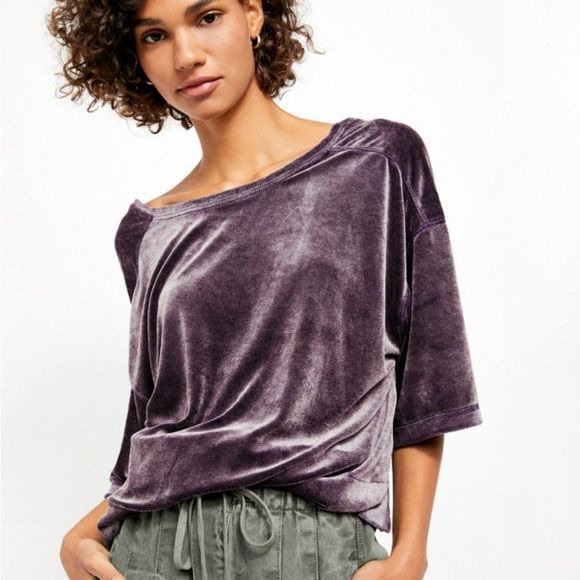 Free People Tops - Free People Valerie velour loose fit top XS